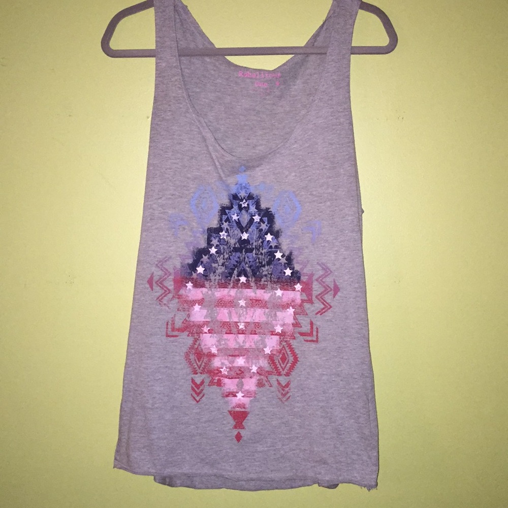 Rebellious One American Flag Tank Top